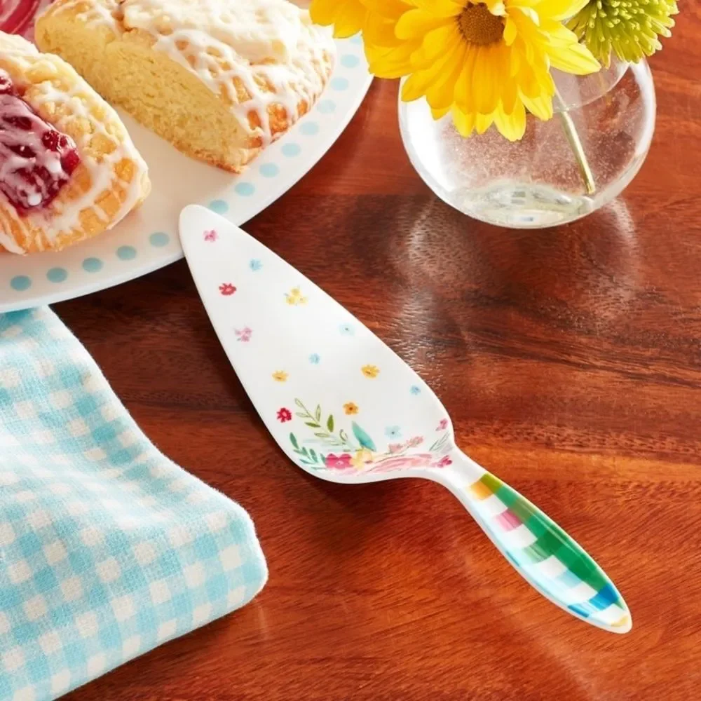 🌺 New Pioneer Woman Melamine 9" Floral Birthday Cake Server - Picture 3 of 8